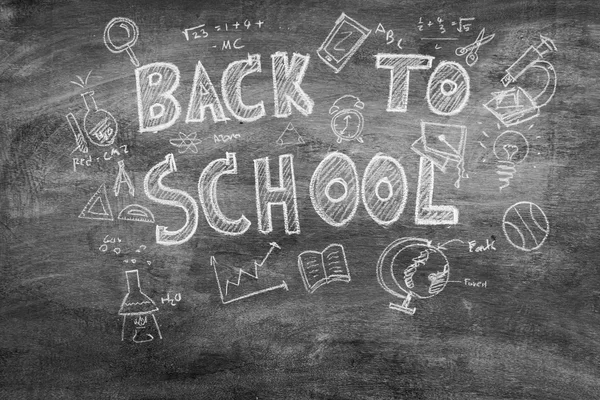 Freehand drawing Back to school on chalkboard ,Filtered image pr — Stock Photo, Image