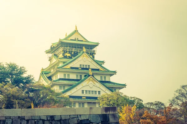 Osaka castello in Osaka Giappone (Immagine filtrata elaborata vintage e — Foto Stock