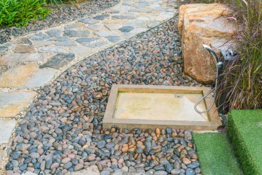 açık plaj duş, yüksek çözünürlüklü görüntüleri