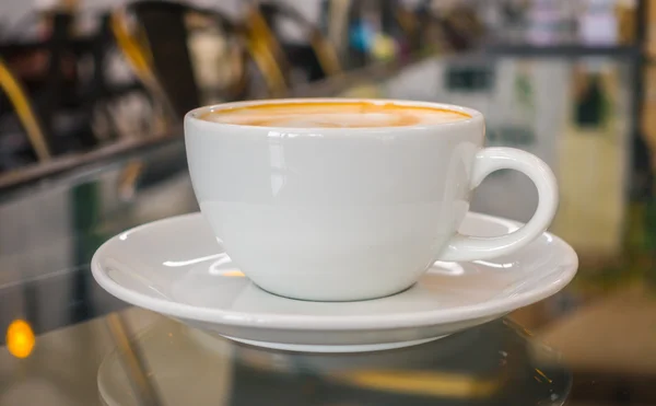 Káva Latte art na stůl . — Stock fotografie