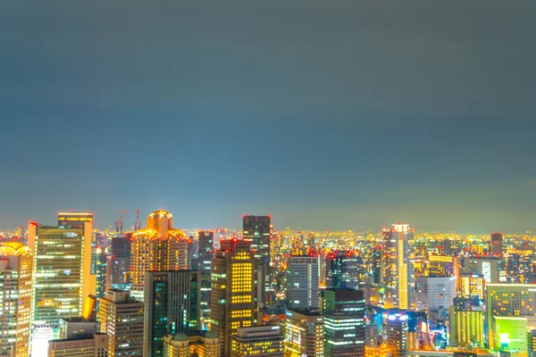 Осака, Японія - 30 листопада 2015: Осаки Місто хмари освітлена дані за s — стокове фото