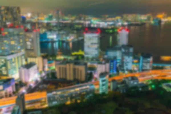 Borrão abstrato Luzes do bokeh da vista aérea, cidade de Tóquio, Japão, imagens de alta definição — Fotografia de Stock