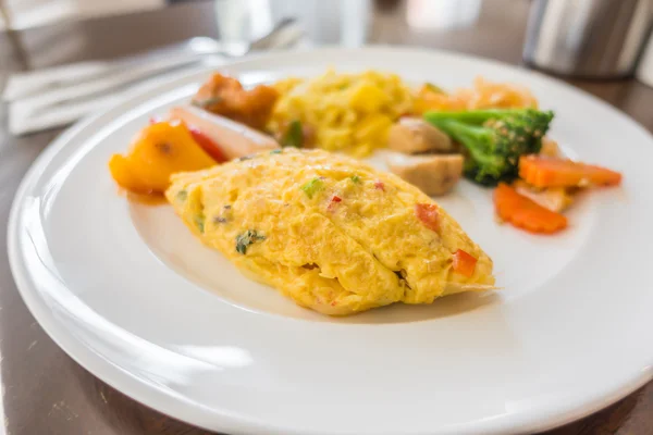 Closeup of  egg omelette for breakfast . — Stock Photo, Image