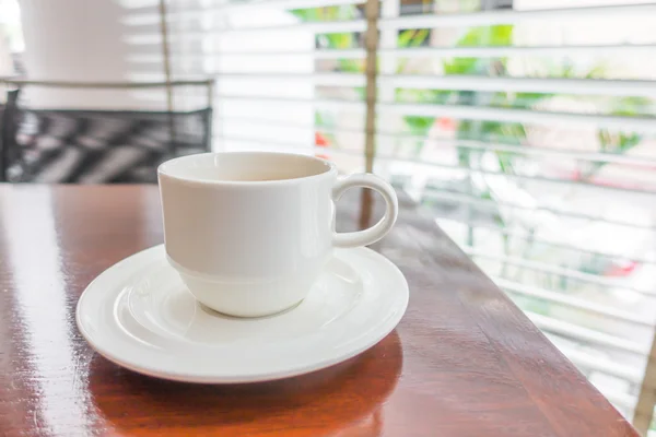 Coffee in white cup on wood table . — Stock Photo, Image