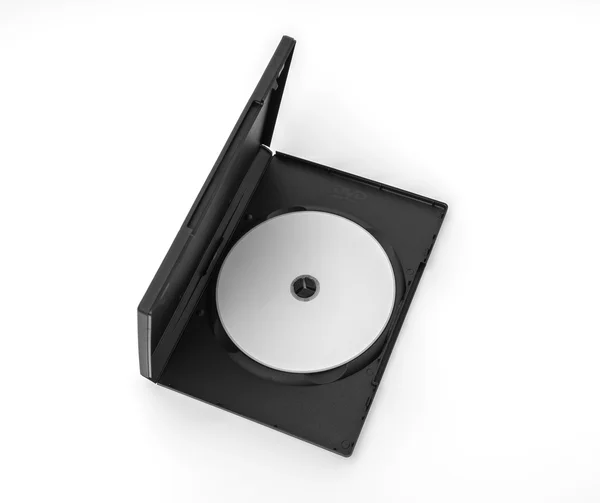 Blank compact disc with cover on white background . — Stock Photo, Image