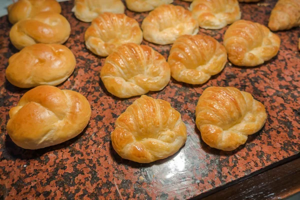 Croissant bread on table in buffet  . — Stock Photo, Image