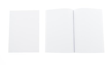 Boş katalog, broşür, dergiler, alay üzerinde beyaz backgrou kitap