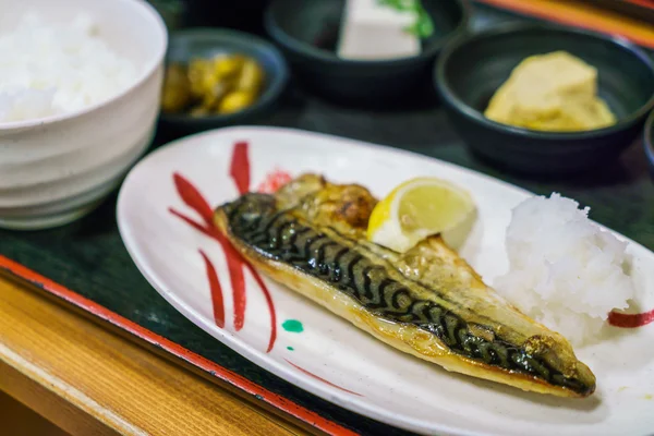 Japoński żywności stylu Saba teriyaki z grilla — Zdjęcie stockowe