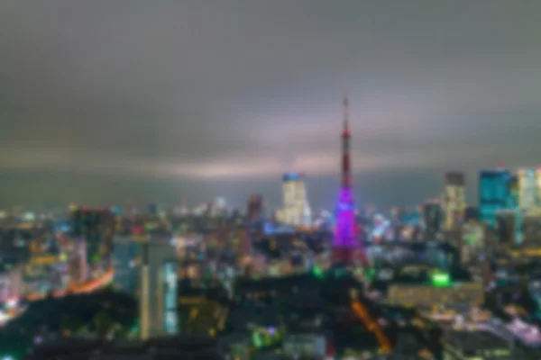 Abstrakt sløring Aerial view bokeh lys, Tokyo by, Japan - Stock-foto