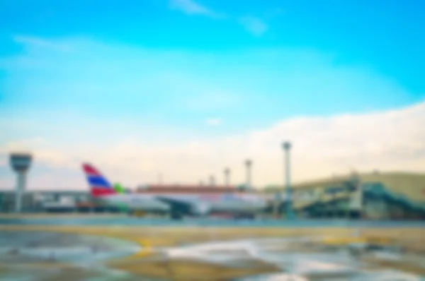 Absztrakt blur repülőgép a repülőtér — Stock Fotó