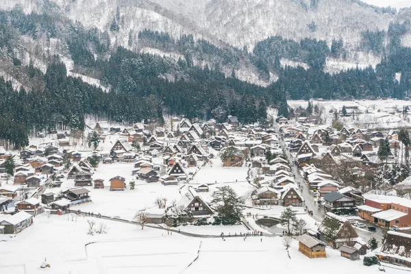 시라카와고의 겨울 눈, 일본 — 스톡 사진