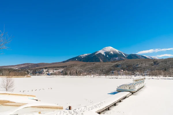 Frozen lake in the winter time — Stock Photo, Image