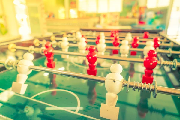 Football table game with red and white player . ( Filtered image — Stock Photo, Image