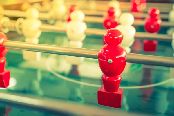 Football table game with red and white player . ( Filtered image — Stock Photo, Image