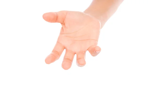 Hermosa mano de mujer sosteniendo aislado sobre fondo blanco  . —  Fotos de Stock