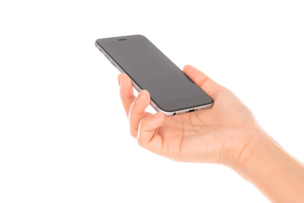 Zakelijke hand met mobiele telefoon . — Stockfoto