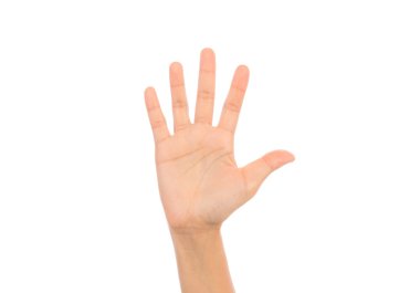 İzole üzerinde beyaz arka plan el güzel kadın .