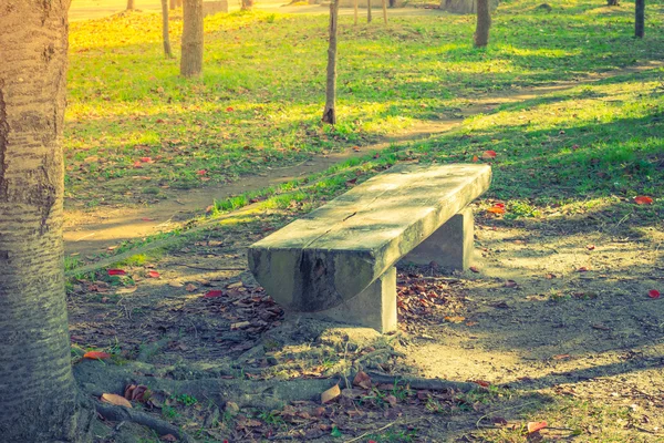 Banco de madera en el parque. (Imagen filtrada procesada vintage ef — Foto de Stock