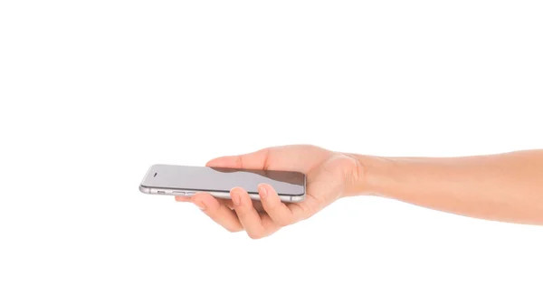 Zakelijke hand met mobiele telefoon . — Stockfoto