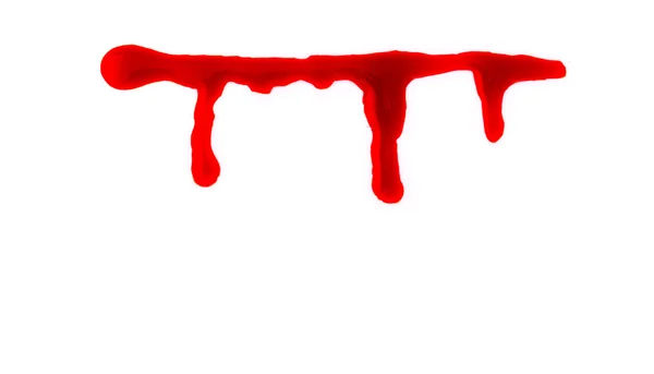Концепция Хэллоуина: кровь капает на белый  . — стоковое фото