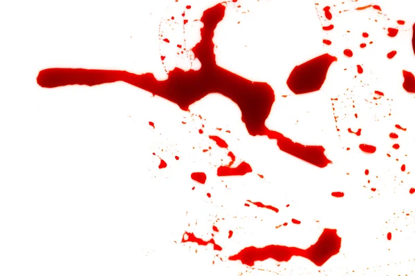 Concepto de Halloween: Salpicadura de sangre sobre fondo blanco  . — Foto de Stock