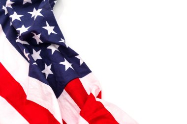 Beyaz arkaplanda Amerikan bayrağı .