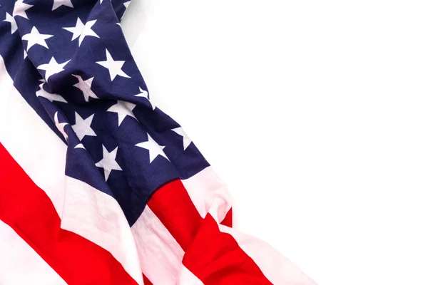 Bandera americana sobre fondo blanco . — Foto de Stock