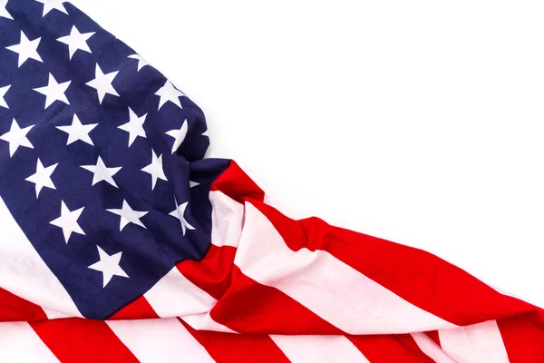 Bandera americana sobre fondo blanco . — Foto de Stock