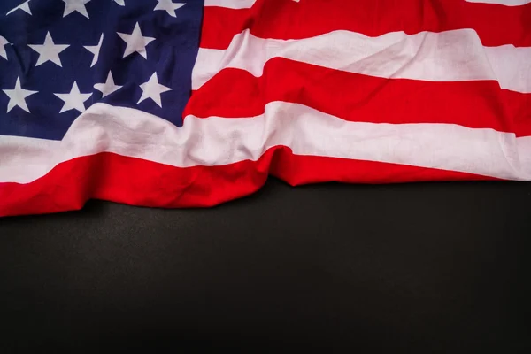 American flag on black background . — Stock Photo, Image