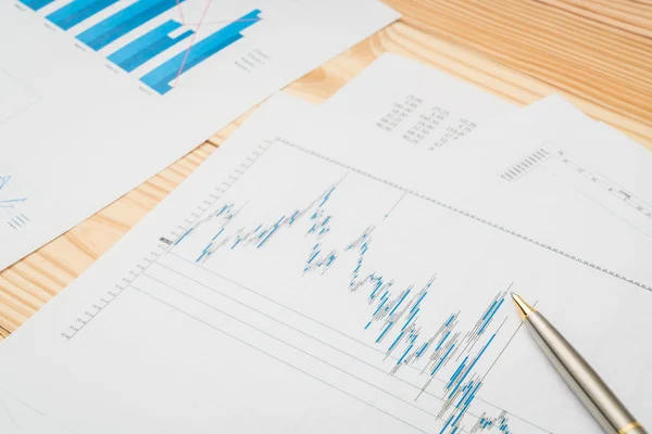 Gráficos financieros sobre la mesa  . —  Fotos de Stock