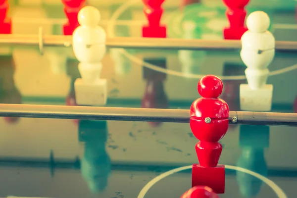 Football table game with red and white player . ( Filtered image — Stock Photo, Image