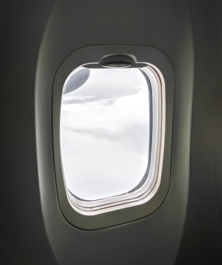 Uçak penceresi (filtrelenmiş resim işlenmiş vintage etkisi. ) .