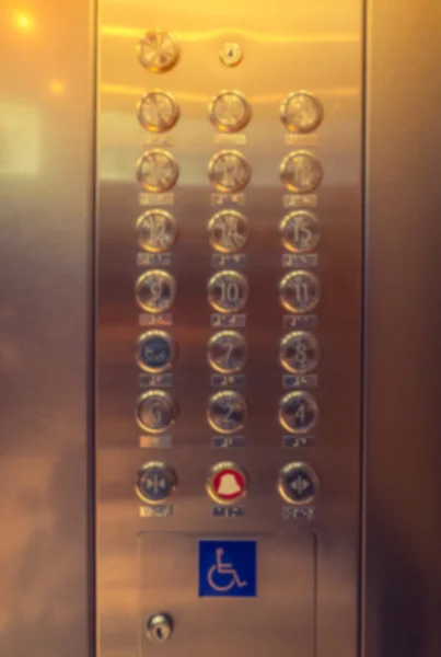 Abstract blur Button of elevator ( Filtered image processed vint — Stock Photo, Image