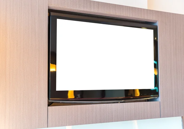 Οθόνη της τηλεόρασης στον τοίχο . — Φωτογραφία Αρχείου