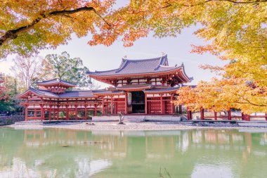 Byodo içinde tapınak Kyoto, Japonya (filtre uygulanmış görüntü işlenen vintage 