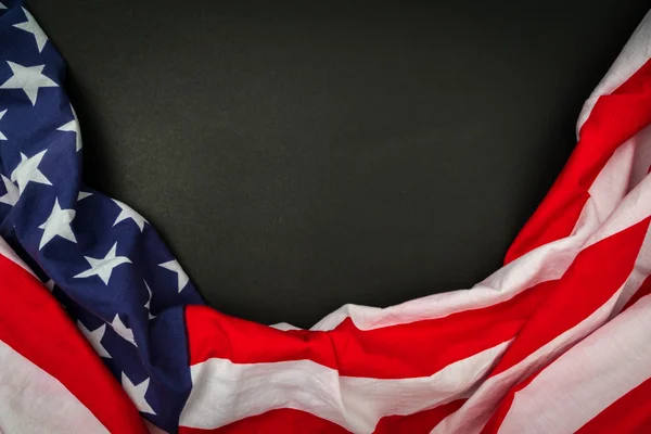 American flag on black background . — Stock Photo, Image