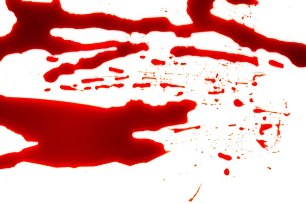 Conceito de Halloween: Salpicos de sangue no fundo branco  . — Fotografia de Stock
