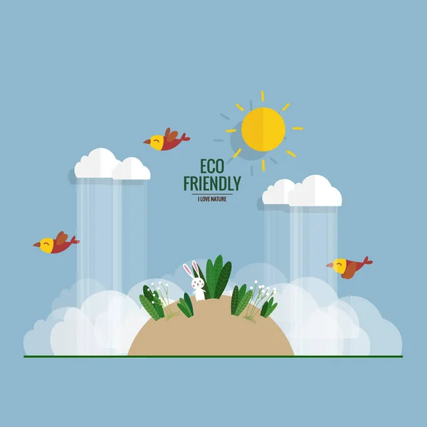 Eco Friendly Ekologický Koncept Stromovým Zázemím Vektorová Ilustrace — Stockový vektor