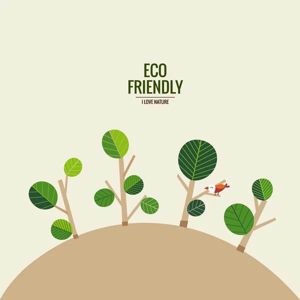 Eco Friendly Koncepcja Ekologiczna Tłem Drzewa Ilustracja Wektora — Wektor stockowy