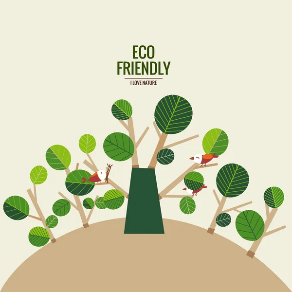 Eco Friendly Экологическая Концепция Фоном Дерева Векторная Иллюстрация — стоковый вектор