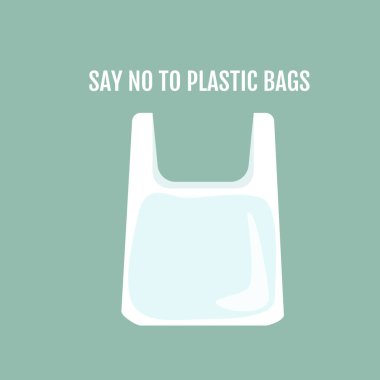 Plastik bir torba. Vektör illüstrasyonu.