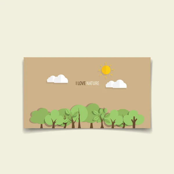 Πανό Πράσινο Eco Δέντρα Διανυσματική Απεικόνιση — Διανυσματικό Αρχείο