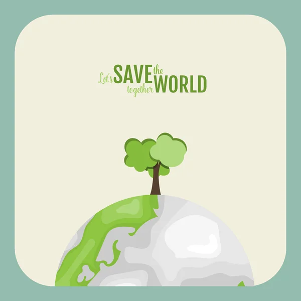 Οικολογική Φιλία Οικολογία Έννοια Πράσινο Οικολογικό Και Δέντρα Εικονογράφηση Διανύσματος — Διανυσματικό Αρχείο