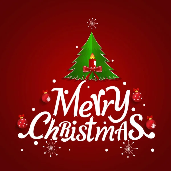 크리스마스 인사말 Merry Christmas Letletletletlettering Christmas Tree Vector Illustration — 스톡 벡터