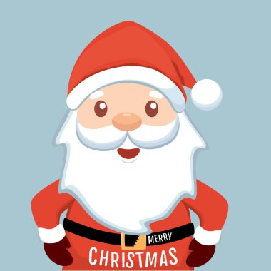 Noel Baba çizgi filmi. Mutlu Noeller ve mutlu yıllar tebrik kartı. Vektör İllüstrasyonu