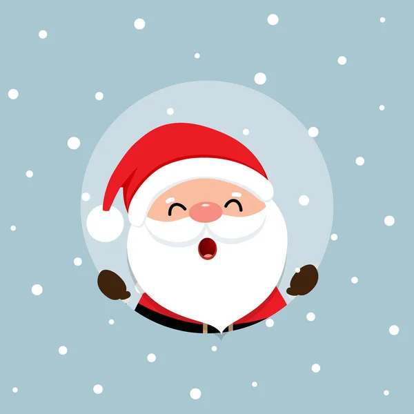 Vettore Del Fumetto Babbo Natale Albero Natale Decorato Sfondo Vacanza — Vettoriale Stock