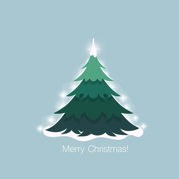 Décoré Arbre Noël Fond Vacances Joyeux Noël Bonne Année Illustration — Image vectorielle