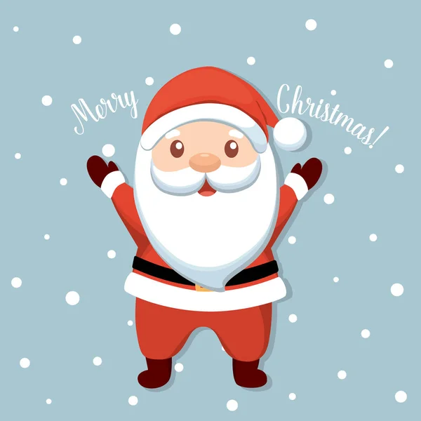 Christmas Santa Claus Cartoon Inglés Feliz Navidad Feliz Año Nuevo — Archivo Imágenes Vectoriales