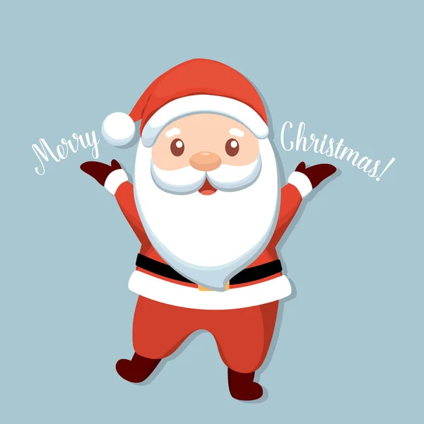 Christmas Santa Claus Cartoon Inglés Feliz Navidad Feliz Año Nuevo — Vector de stock