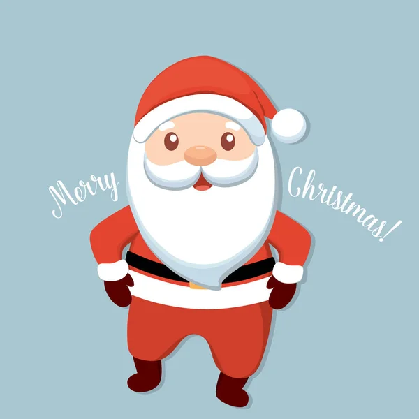 Christmas Santa Claus Cartoon Inglés Feliz Navidad Feliz Año Nuevo — Vector de stock